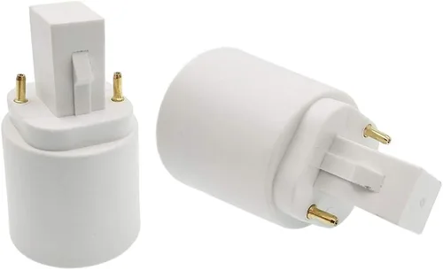 Vista 3 de Adaptador G24d a E26/E27 (no GY24d) Adaptador de enchufe CFL de 2 pines de 0.858 in G24 a E26/E27, convertidor de base de lámpara GX24d a E26/E27