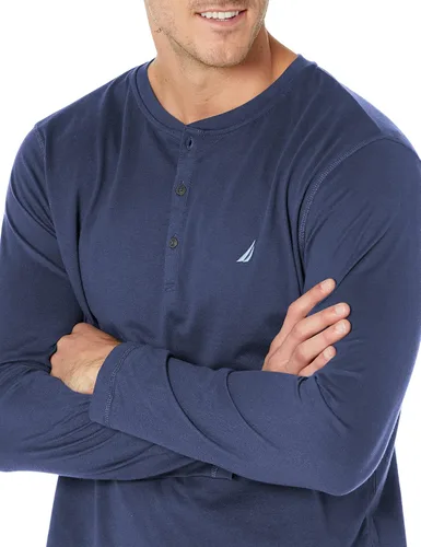 Vista 3 de Nautica Camiseta de pijama Henley de manga larga para hombre Índigo