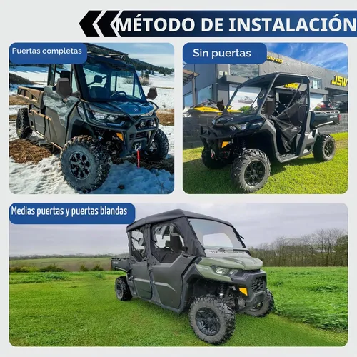 Vista 2 de Espejo Defender, espejo lateral UTV para sin puerta y puerta media y puerta completa, espejos UTV ajustables compatibles con Can Am Defender HD5 HD7