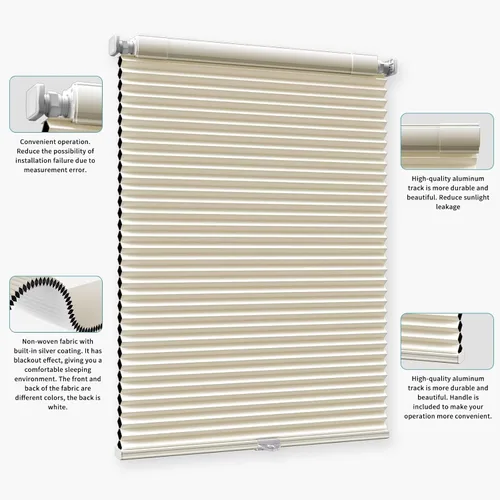 Vista 2 de MYshade - Persianas celulares sin taladro y sin herramientas, persianas de nido de abeja opacas y sin cordones para ventanas interiores, persianas