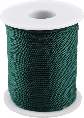 Vista 15 de Cuerda de nailon trenzado de 3 capas para jardinería, manualidades, fabricación de pulseras (0.059 in-164 pies, verde militar)