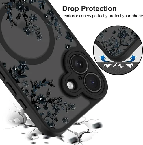 Vista 163 de KANGHAR - Funda compatible con iPhone 11, diseño de leopardo negro, textura de neumático antideslizante, a prueba de golpes, funda protectora