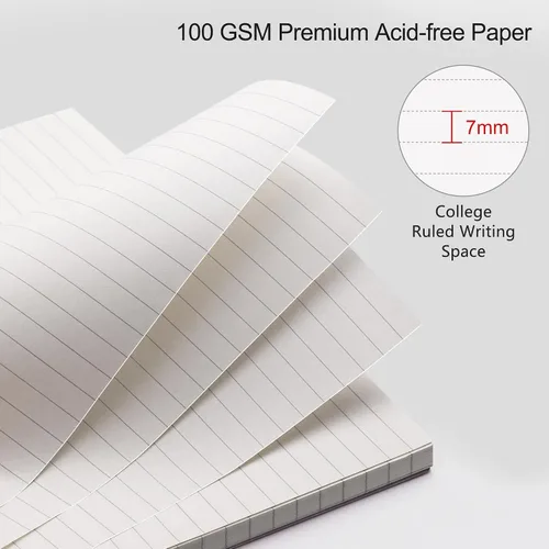 Vista 2 de RETTACY Cuaderno de bolsillo, 160 páginas forradas, tamaño mini A6 (4.5" × 5.7"), para trabajo, diario, escritura, papel grueso de 100 g/m²