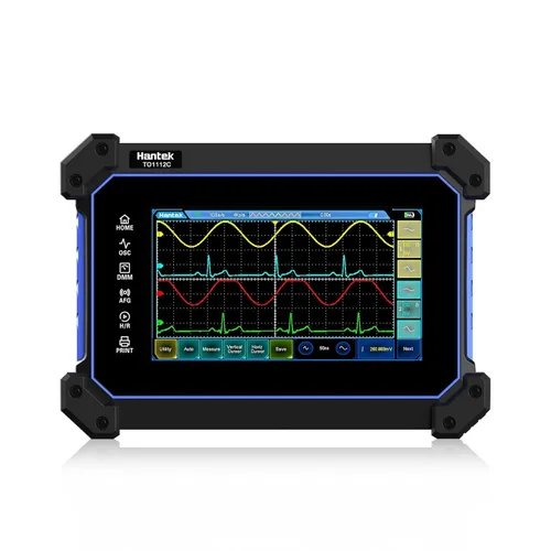 Vista 10 de Hantek TO1112 Osciloscopio de tableta con pantalla táctil, osciloscopio digital de mano de 2 canales, 110MHz