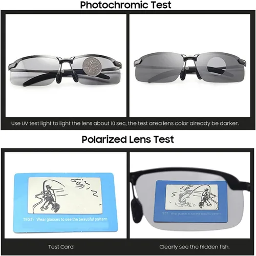 Vista 6 de K.LAVER Gafas de sol fotocrómicas polarizadas para hombres y mujeres gafas de visión nocturna para conducir ciclismo UV400 transición sombras