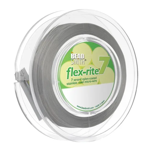 Vista 32 de The Beadsmith Flex-Rite - Alambre de acero inoxidable recubierto de nailon Transparente: 30 pies