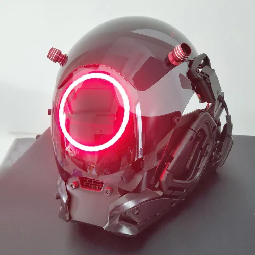Vista 7 de Máscara punk cosplay para hombres y mujeres, máscara tecnológica futurista, máscara de cosplay de Halloween, accesorios para fiestas y festivales