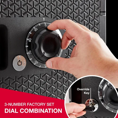 Vista 8 de SentrySafe Caja de seguridad contra incendios grande de 0.81 pies cúbicos con cerradura de combinación de dial para el hogar u oficina, protege