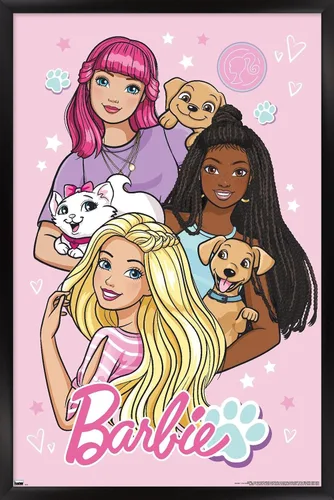 Vista 7 de Trends International Mattel Barbie - Bonito póster de pared, 22.4 pulgadas de largo x 14.7 pulgadas, versión enmarcada en madera de granero Versión