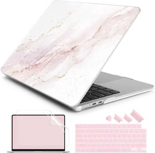 Vista 13 de Batianda Estuche Premium para Nuevo MacBook Air de 15 Pulgadas 2025 M4 2024 2023 con Chip M3 M2 Modelo A3241/A3114/A2941, Estuche Protector de Olas