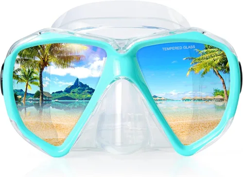 Vista 18 de Máscara de buceo panorámica HD para natación, gafas de buceo antivaho, máscara de buceo de vidrio templado, gafas de natación para adultos y jóvenes