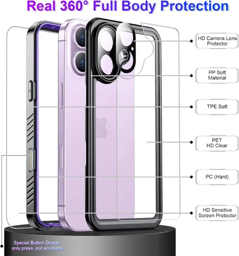 Vista 106 de Temdan - Funda impermeable diseñada para iPhone 12, protector de pantalla y cámara integrado IP68 bajo el agua, cuerpo completo, a prueba de caídas