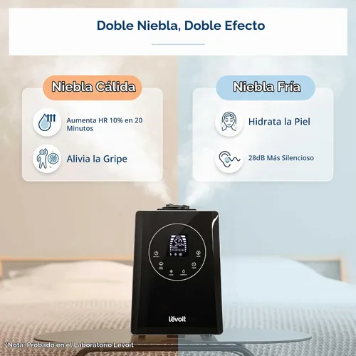 Vista 3 de Levoit LV600HH 6L Warm&Cool Mist Humidifier for Bedroom Large Room Home Negro