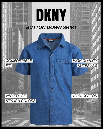 Vista 2 de DKNY Camisa de niño - Camisa de manga corta con botones (talla 8-20)