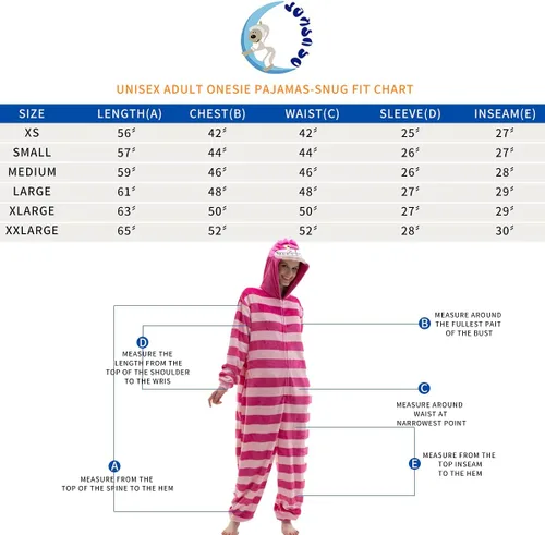 Vista 6 de COSUSKET Snug Fit Unisex Adult Onesie Pajamas, Flannel Cosplay Animal One Piece Halloween Costume Sleepwear Homewear