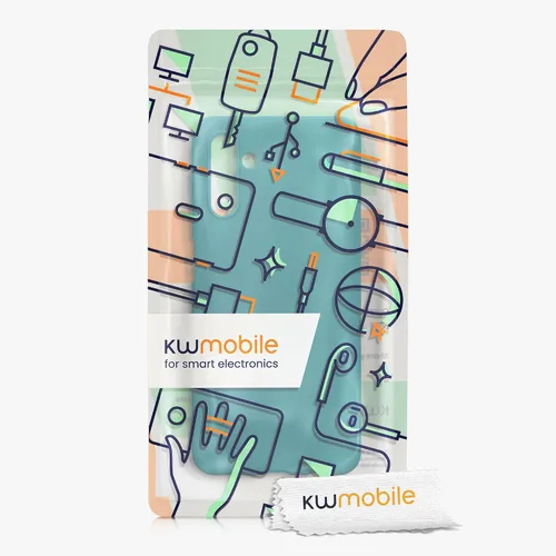 Vista 7 de kwmobile Funda compatible con Samsung Galaxy A13 5G - Funda protectora de silicona TPU suave y delgada - Verde azulado mate