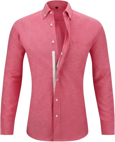Vista 11 de Camisetas de manga larga para hombre, estilo casual, holgadas, con botones, cuello ajustado, para otoño