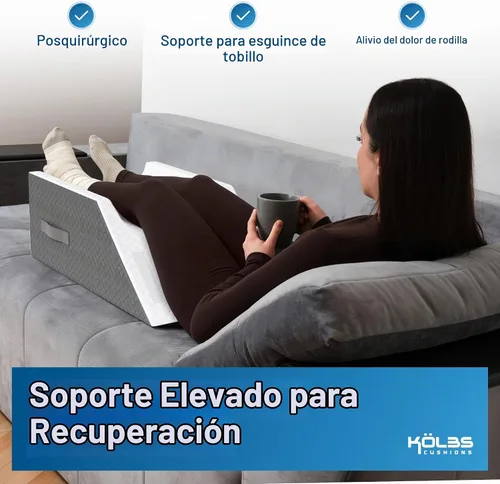 Vista 6 de Kölbs - Almohada doble de elevación de piernas Almohada para después de cirugía Elegante funda de jacquard chic