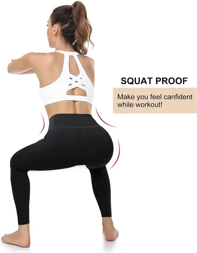 Vista 4 de RIMLESS 7 Leggings para mujer con bolsillos de cintura alta, pantalones de yoga de algodón para entrenamiento, correr, atletismo, pantalones capri