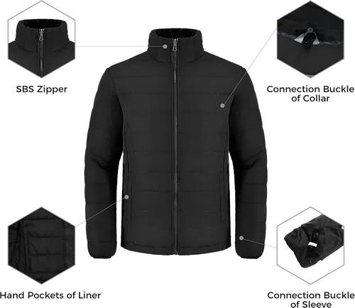 Vista 5 de Wantdo - Chaqueta de esquí 3 en 1 para hombre, impermeable, forro extraíble