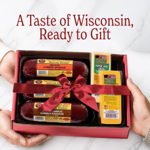 Vista 6 de Wisconsin's Best & Wisconsin Cheese Company Cesta de Regalo premium de muestras
