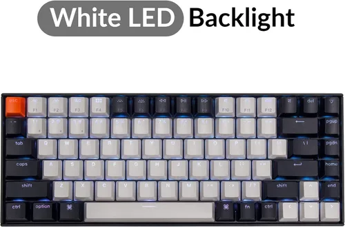 Vista 8 de Keychron K2 - Teclado mecánico con cable Bluetooth inalámbrico y USB con 75 de diseño y 84 teclas intercambiables en caliente para Mac