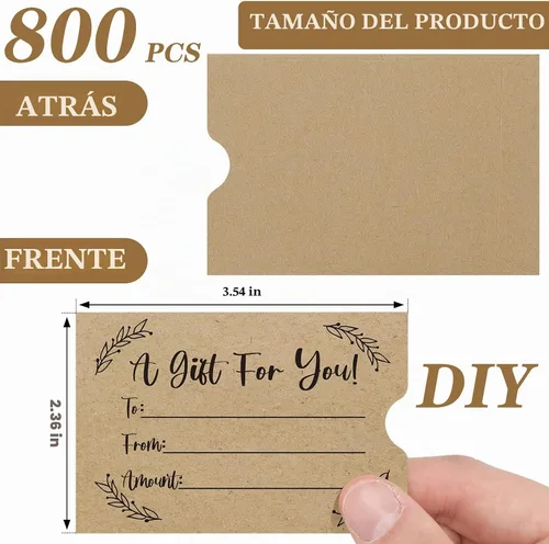 Vista 2 de Teling 800 unidades de sobres para tarjetas de regalo, tamaño de tarjeta