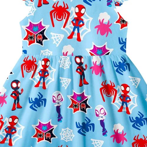 Vista 2 de NOTLY Girl Cartoon Hero Costume Dress Toddler Amazing Casual Outfit Flutter Sleeves Kids Dress Up Clothes for Little Girls