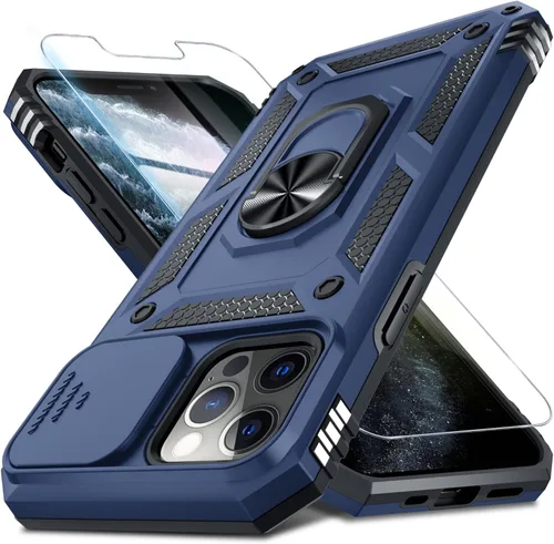 Vista 74 de Janmitta Funda para iPhone 8 Plus/7 Plus/6 Plus, Cubierta de Teléfono con Cubierta Deslizante Integrada para Lente de Cámara + Protector