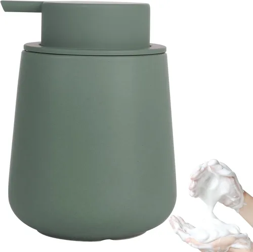 Vista 11 de INGOFIN Dispensador de Jabón de Cerámica Espumoso - Dispensador de Jabón de Mano de 12oz de Espuma para Baño, Dispensador de Platos Moderno