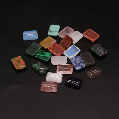 Vista 4 de Cabujón rectangular con parte trasera plana piedras naturales cabujón para hacer joyas 20 piezas