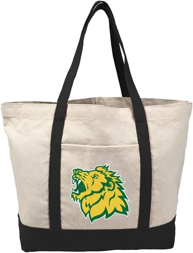 Vista 130 de Campus Lab Bolsa de lona con logotipo primario colegiado con bolsillo externo, bolsa de hombro reutilizable para ir de compras, playa Águilas A&m