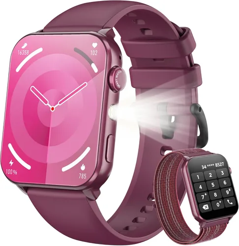 Vista 10 de Blackview Reloj inteligente para hombres y mujeres, reloj de fitness con pantalla táctil HD de 1.91 pulgadas con linterna, notificaciones Bluetooth