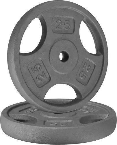 Vista 10 de Yes4All Placas de peso de agarre estándar de 1 pulgada, hierro fundido con varios tamaños de 2.5 libras a 35 libras para entrenamiento de fuerza