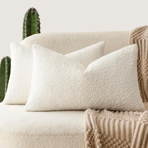 Vista 78 de Foindtower - Juego de 2 fundas decorativas de textura de bucle, fundas de almohada acentuadas, fundas de cojín sólidas, neutrales, para sofá, silla