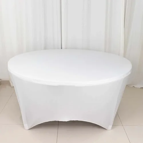 Vista 11 de Efavormart - Mantel rectangular de elastano elástico beige de 4 pies