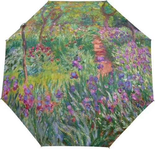 Vista 2 de Paraguas de cierre abierto, paraguas plegables del viaje de Van Gogh para la lluvia y el sol