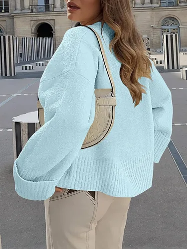 Vista 59 de LOGENE Suéter de gran tamaño para mujer, cuello redondo, manga larga, suave, mullido, suéter de punto 2025 para otoño e invierno
