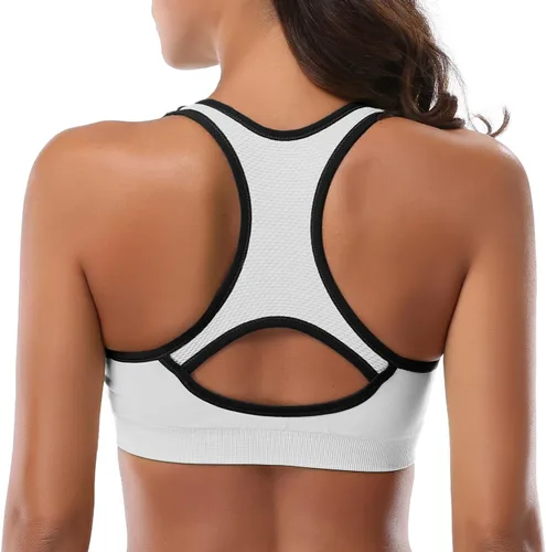 Vista 5 de MIRITY - Brasier deportivo de alto impacto con espalda cruzada para mujer