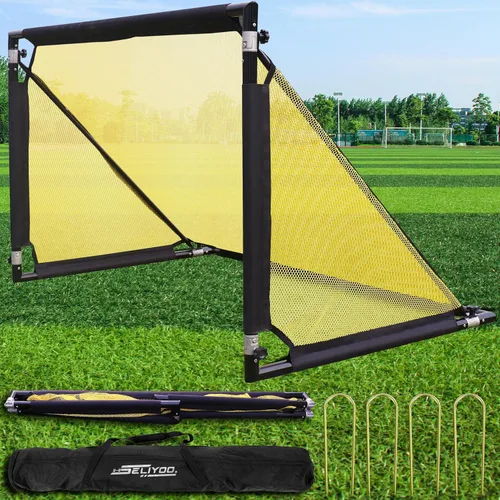 Vista 13 de Soccer Goal 4×2.5/5×3/6×3 FT Aluminum Soccer Goals for Backyard Azul