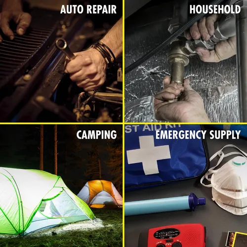 Vista 8 de Wagan EL4308 Linterna de camping LED con energía solar recargable por USB, linterna LED para tienda de campaña, luz de campamento con clip colgante