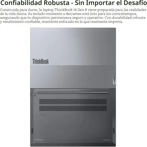 Vista 6 de Lenovo ThinkBook - Laptop empresarial de 16 Gen 8, pantalla WUXGA IPS de 16 pulgadas, Intel Core Ultra 7 255H, RAM DDR5 de 32 GB, SSD PCIe de 2 TB