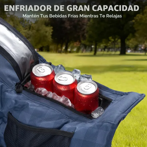 Vista 6 de Huskfirm - Silla de camping doble acolchada con respaldo alto para 2 personas, color azul