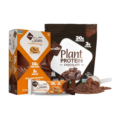 Vista 14 de Nugo Slim Dark Chocolate Mint, 0.71 oz de proteína vegana, 0.11 oz de azúcar, 0.16 oz de fibra, bajo en carbohidratos netos, apto para dieta