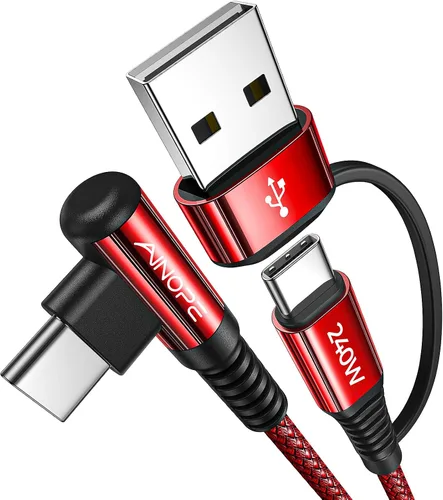 Vista 8 de AINOPE Cable USB C Largo de 100W Multi 4 en 1 Cable de Carga Cargador Tipo C de Carga Rápida USB a USB C, Ángulo Recto Compatible con iPhone 16 15