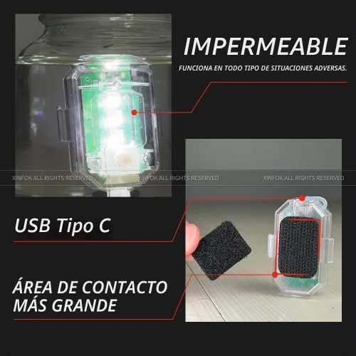 Vista 3 de 8 luces estroboscópicas LED inalámbricas con control remoto, luces estroboscópicas LED RGB para aeronaves de alto brillo, 8 colores, impermeable