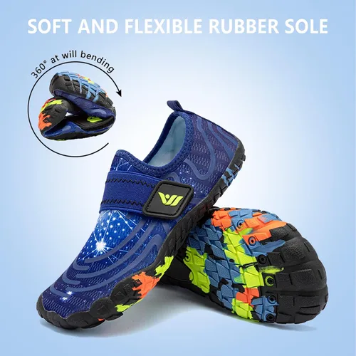 Vista 5 de CIOR Zapatos de agua para niños y niñas, cómodos zapatos deportivos con punta cerrada, sandalias deportivas para caminar
