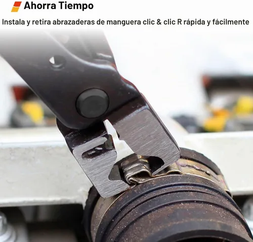 Vista 3 de EWK Clic & Clic-R Alicates de abrazadera de manguera, herramienta de abrazadera de arranque CV con diseño de resorte con una sola mano