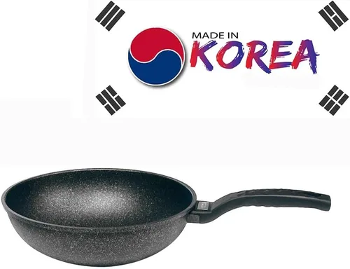 Vista 2 de Prolinemax 8 "mármol wok antiadherente cocina sartén olla 5 capas mármol wok utensilios de cocina