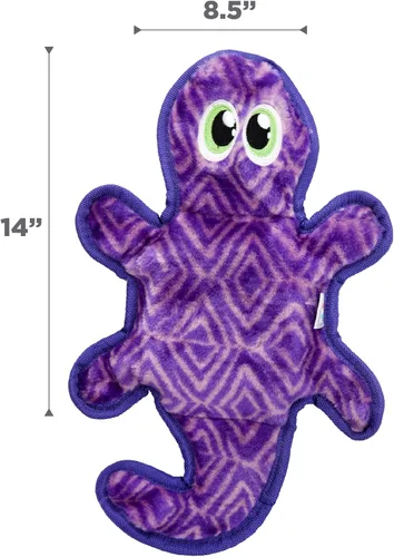 Vista 6 de Outward Hound Durablez Gecko Mediano sin Relleno - Juguete de Peluche con Sonido para Cachorros y Perros - Interactivo, Suave pero Resistente, Sin